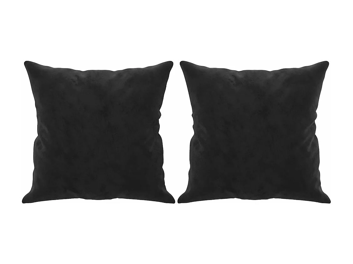 Canapé 2 places avec oreillers décoratifs noir 140 cm velours