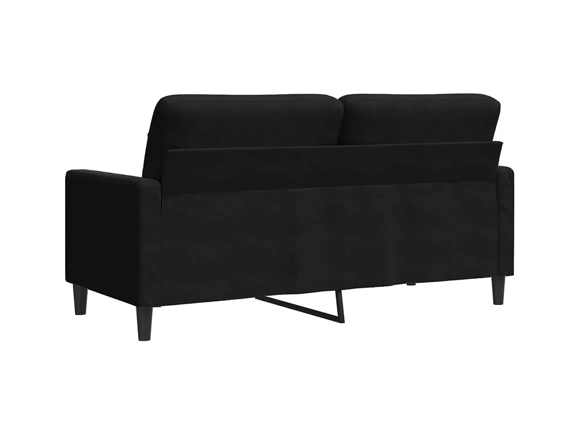 Canapé à 2 places Noir 140 cm Velours