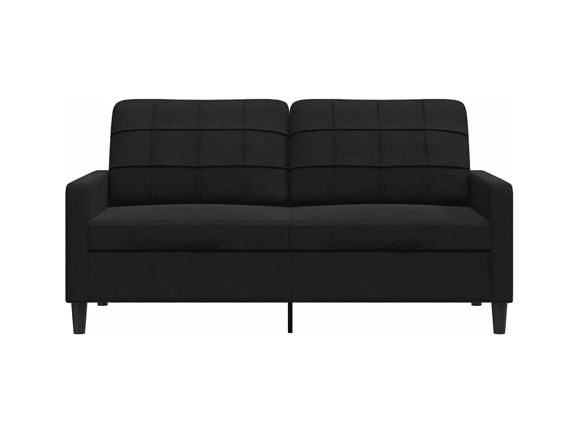 Canapé à 2 places Noir 140 cm Velours