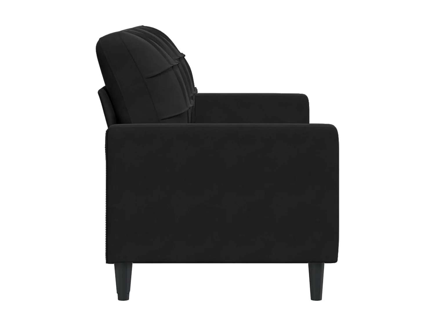 Canapé à 2 places Noir 140 cm Velours