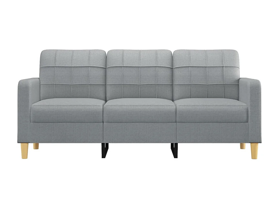 Canapé à 3 places Gris clair 180 cm Tissu