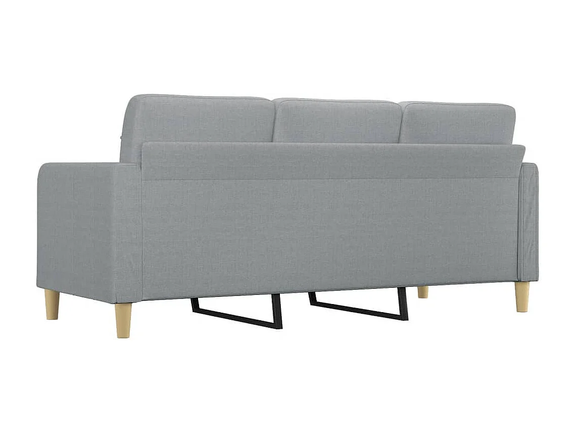 Sofá de 3 lugares 180 cm tecido cinza-claro