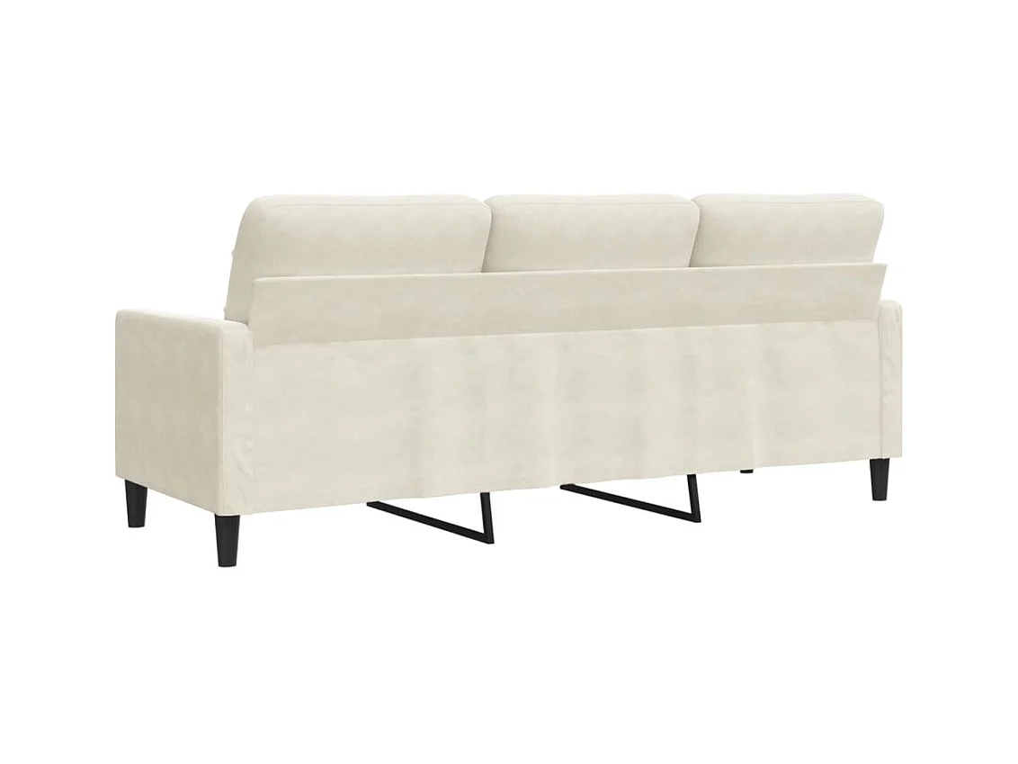 Canapé à 3 places Crème 180 cm Velours