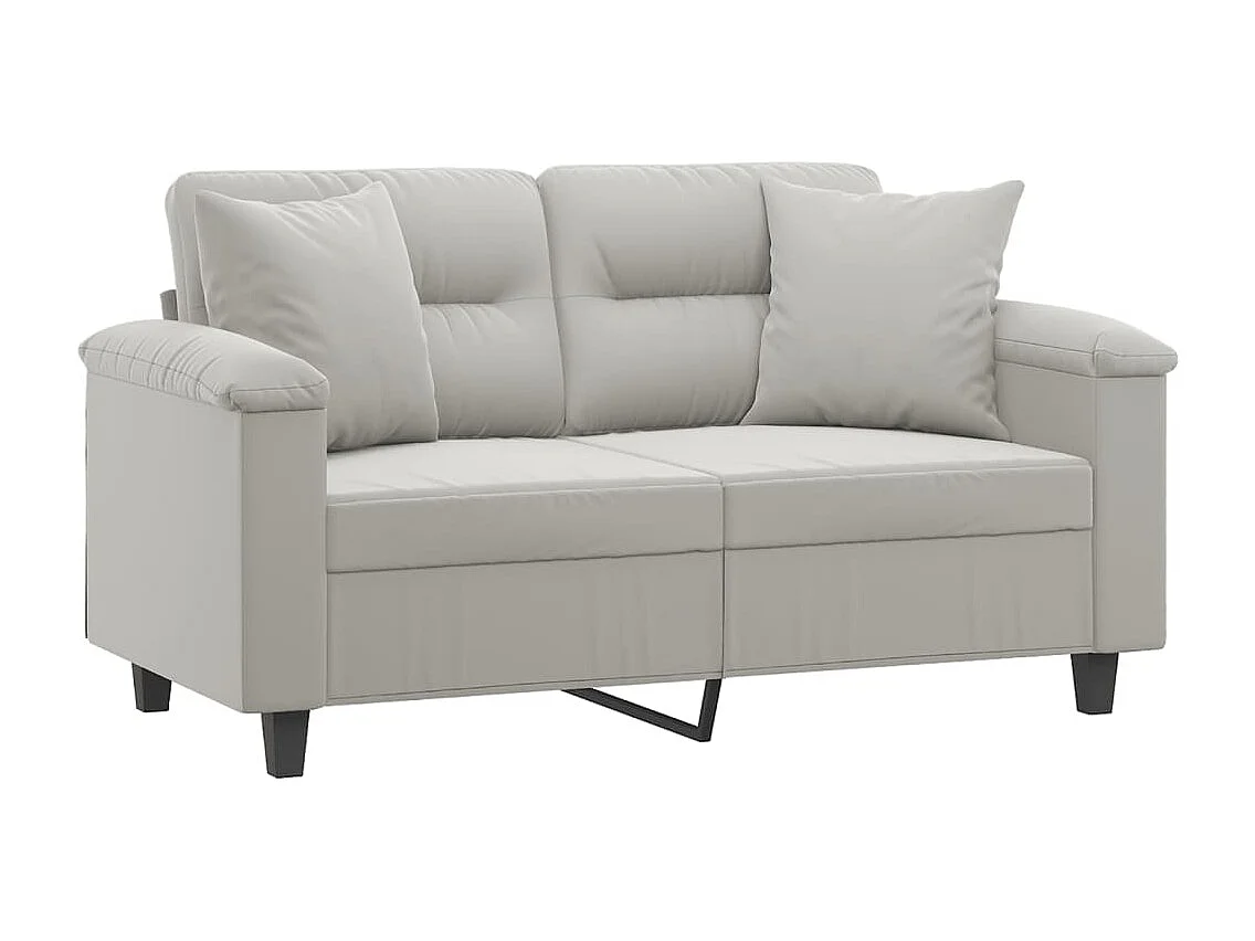 Canapé 2 places avec oreillers gris clair 120 cm