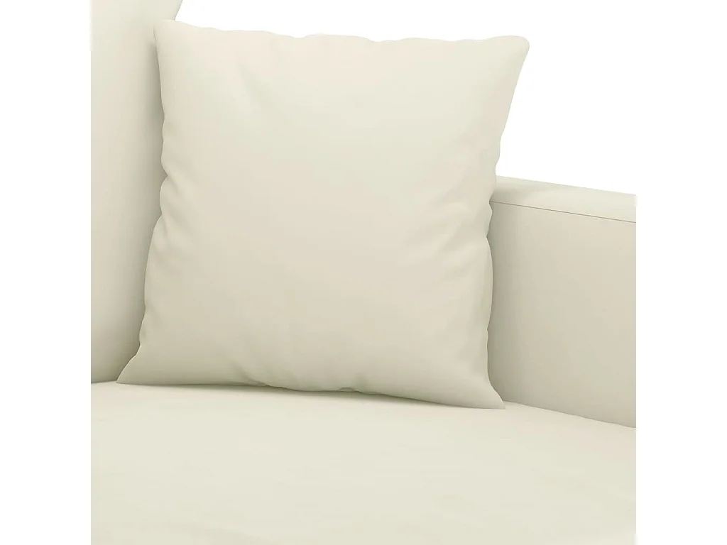 Sofá de 3 lugares 180 cm veludo cor creme