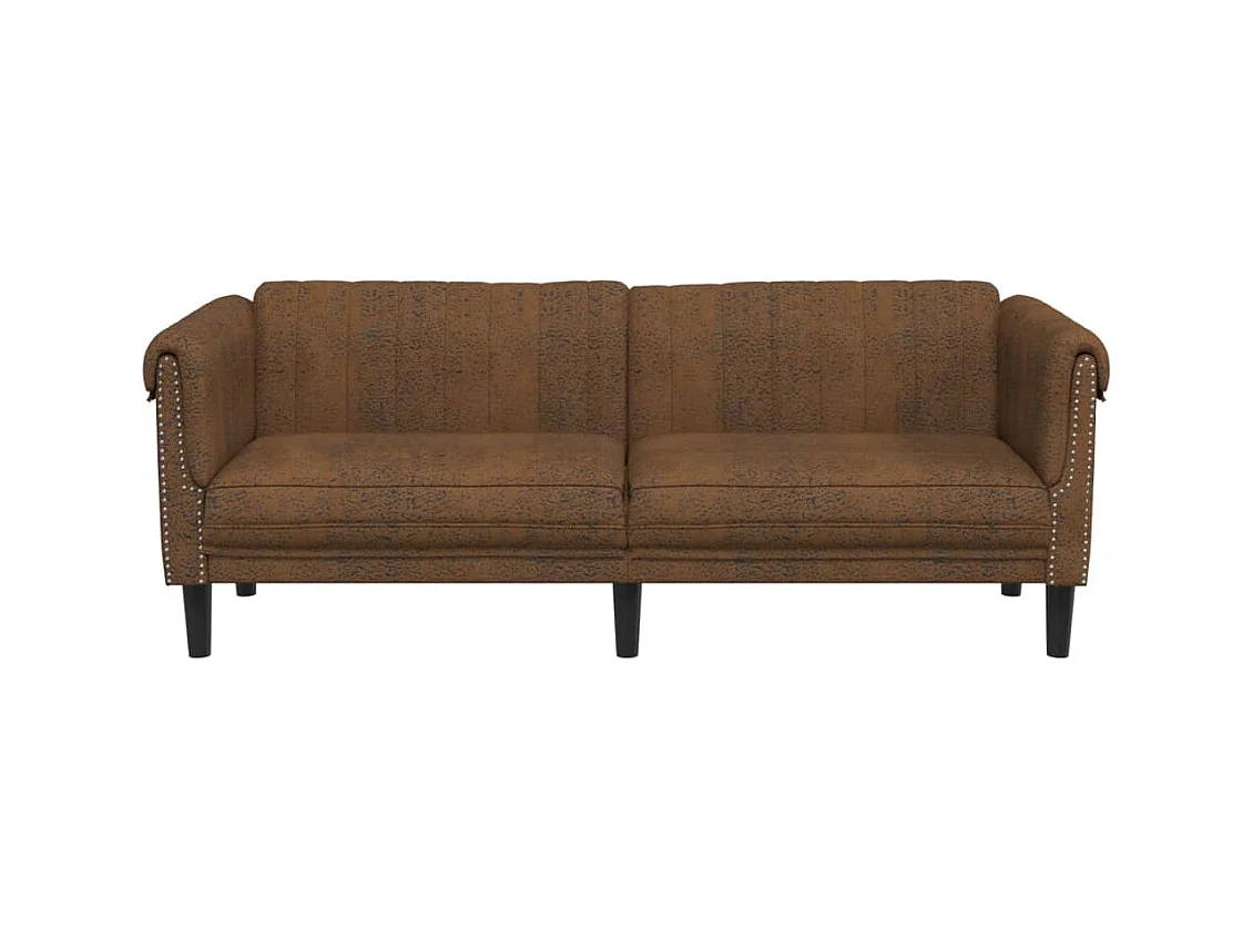 Canapé à 3 places marron velours