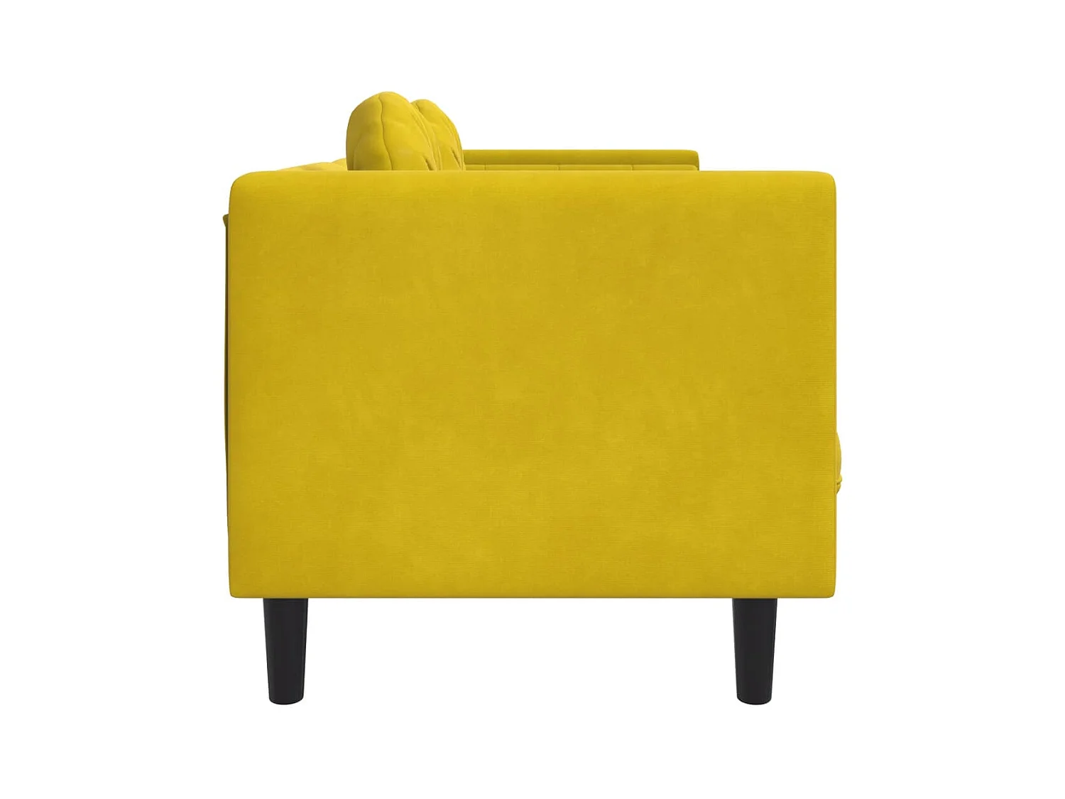 Canapé avec coussins 2 places jaune velours