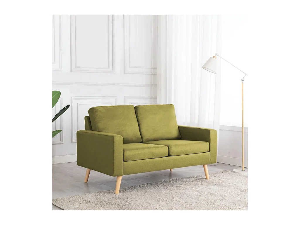 Canapé à 2 places Vert Tissu