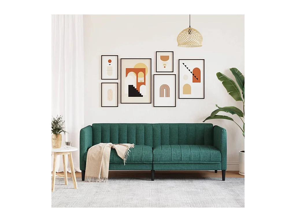 Canapé 2 places vert foncé tissu
