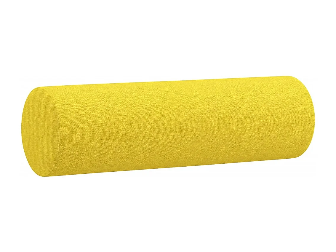 Canapé 3 places avec oreillers jaune clair 180 cm tissu
