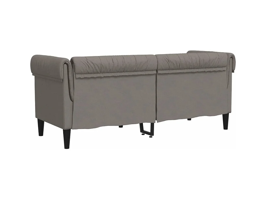 Canapé Chesterfield 2 places taupe tissu
