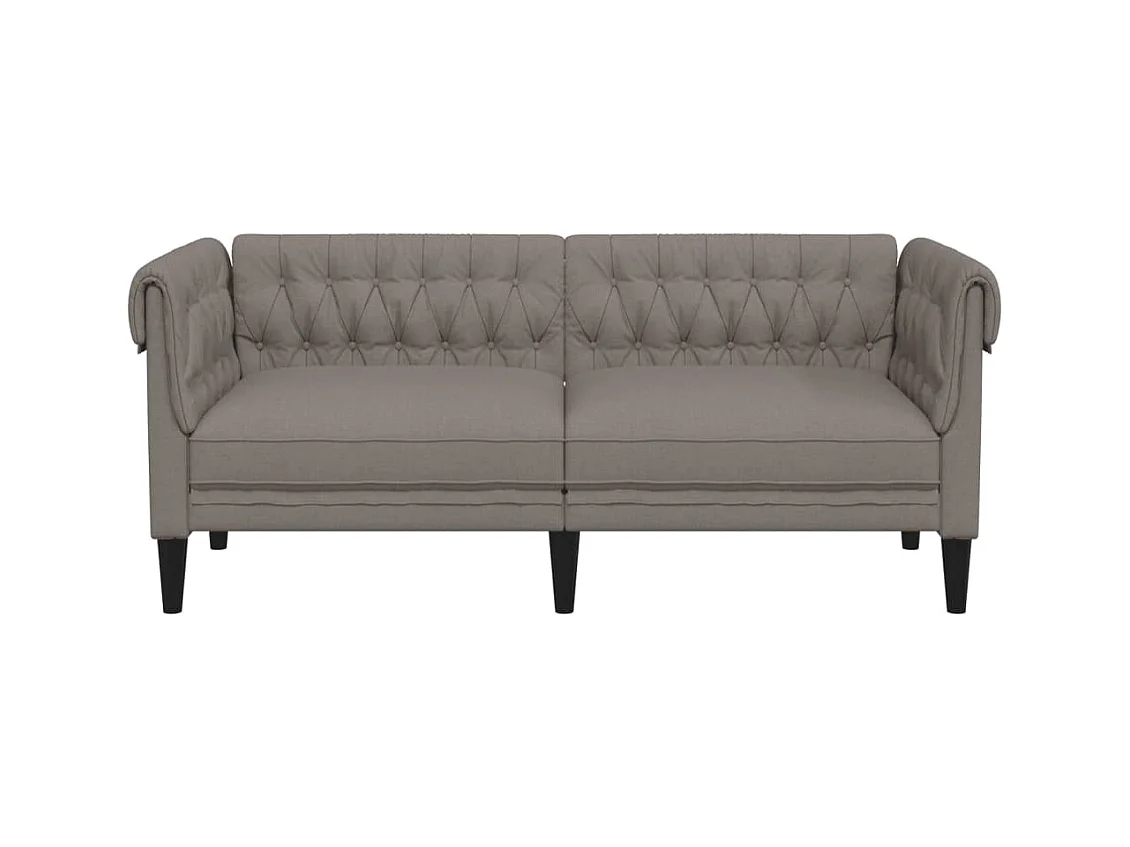 Canapé Chesterfield 2 places taupe tissu