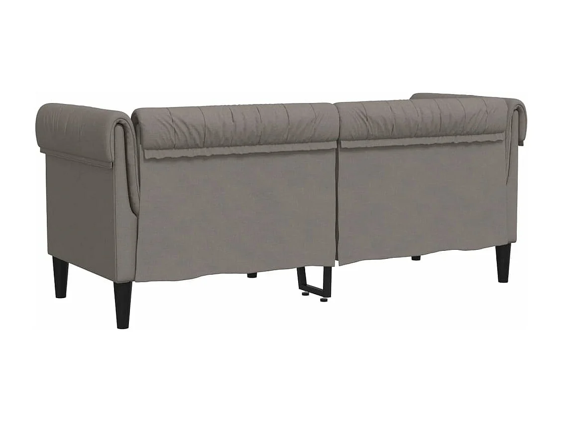 Sofá Chesterfield de 2 plazas tela gris taupe