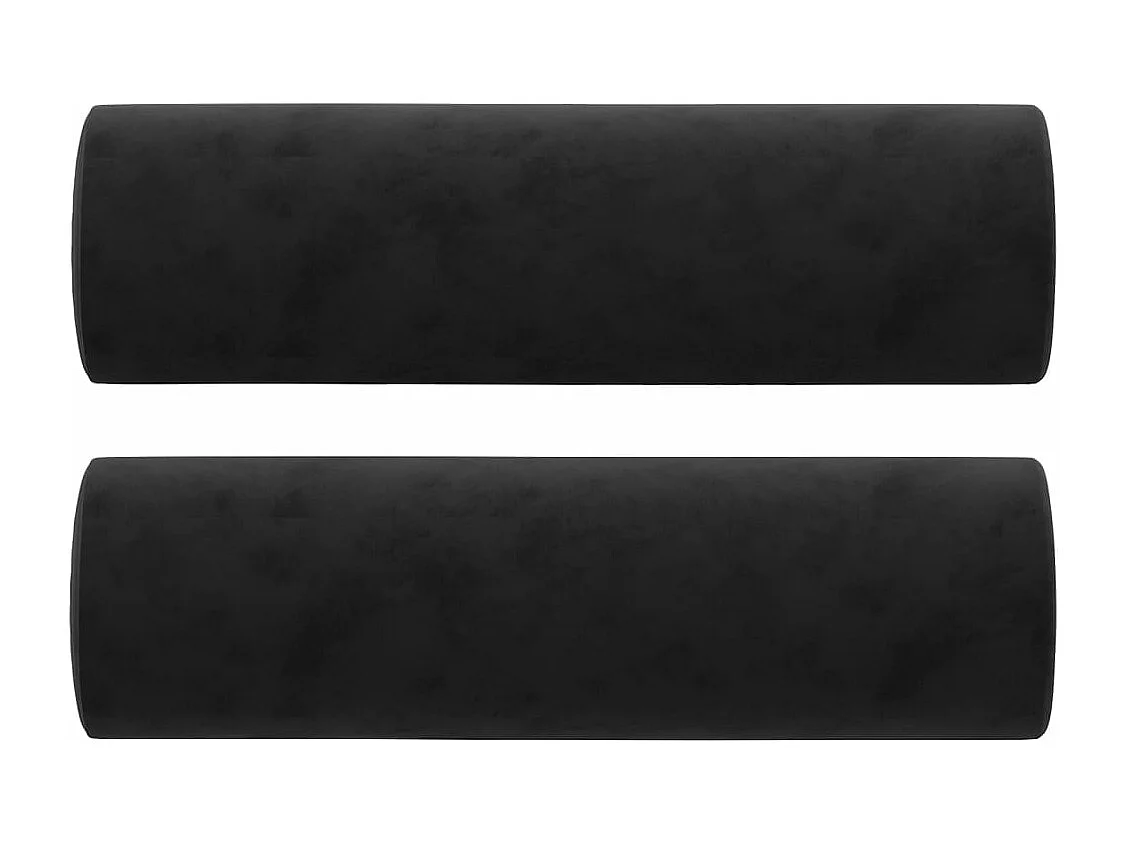 Canapé 2 places avec oreillers décoratifs noir 140 cm velours