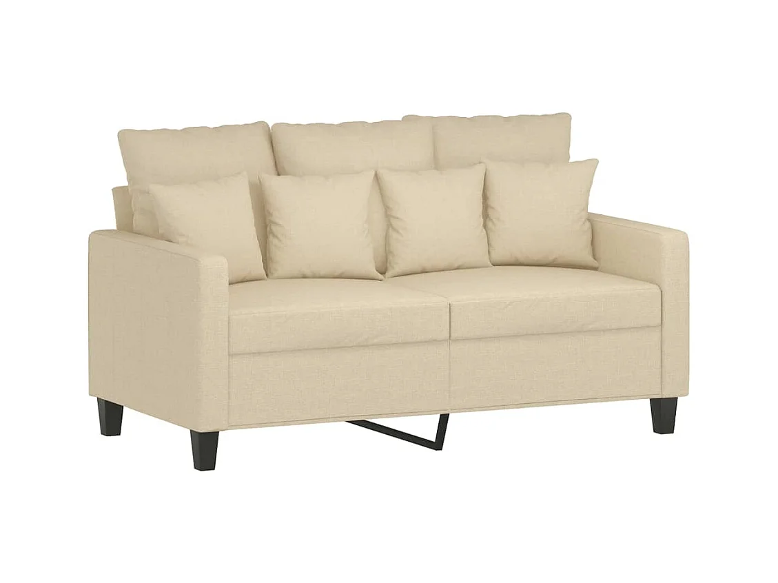 Canapé à 2 places Crème 120 cm Tissu
