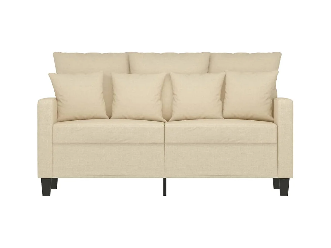 Canapé à 2 places Crème 120 cm Tissu