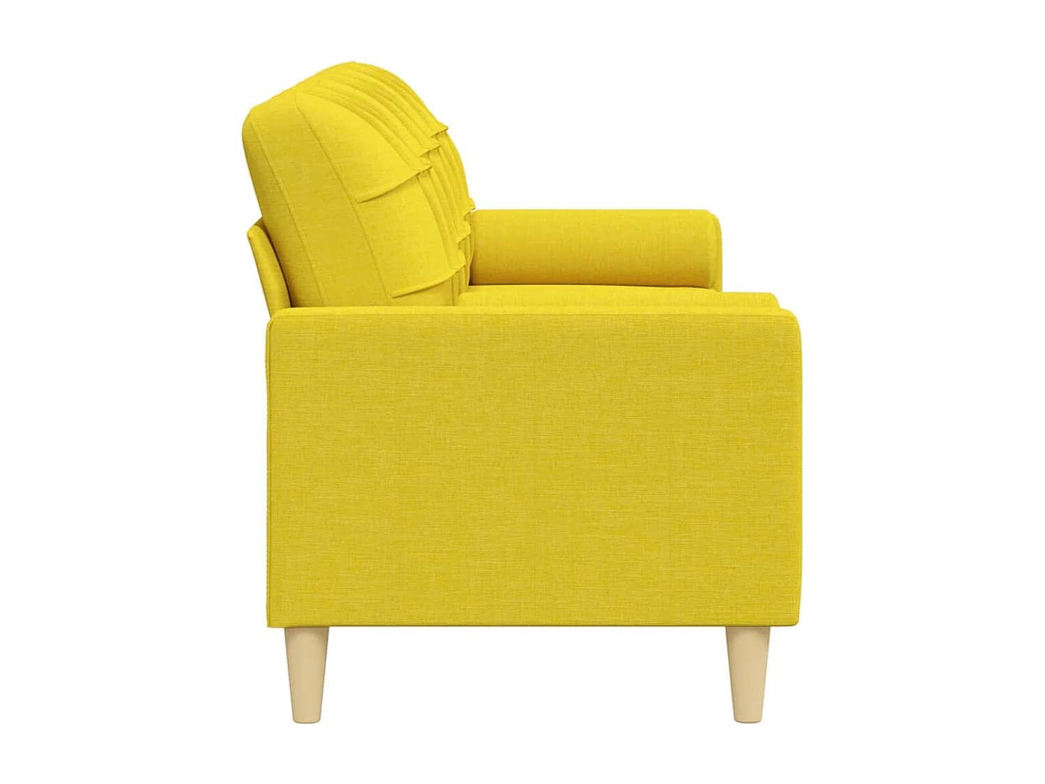 Canapé 3 places avec oreillers jaune clair 210 cm tissu