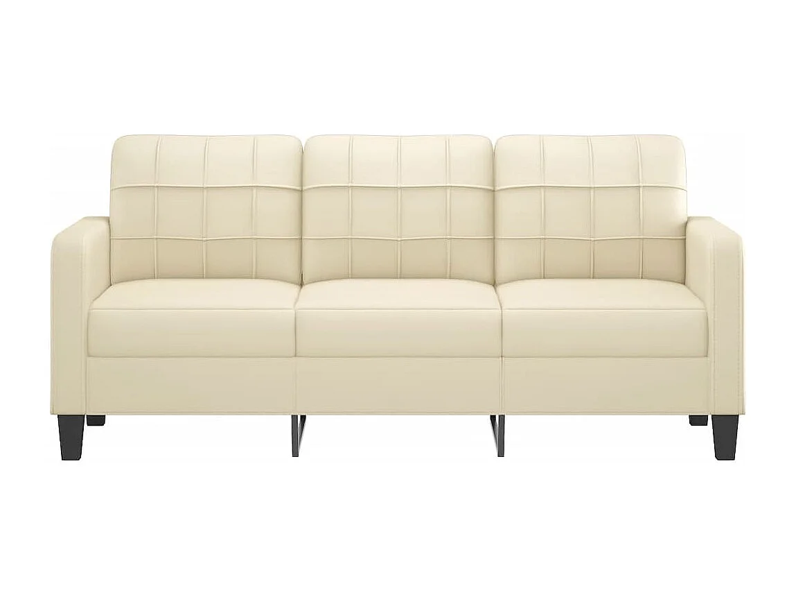 Driezitsbank 180 cm kunstleer crèmekleurig