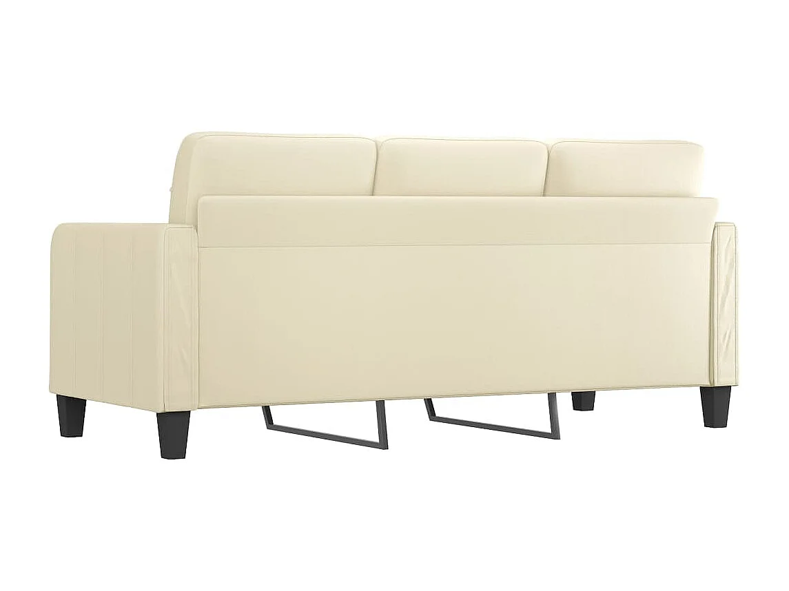 Driezitsbank 180 cm kunstleer crèmekleurig