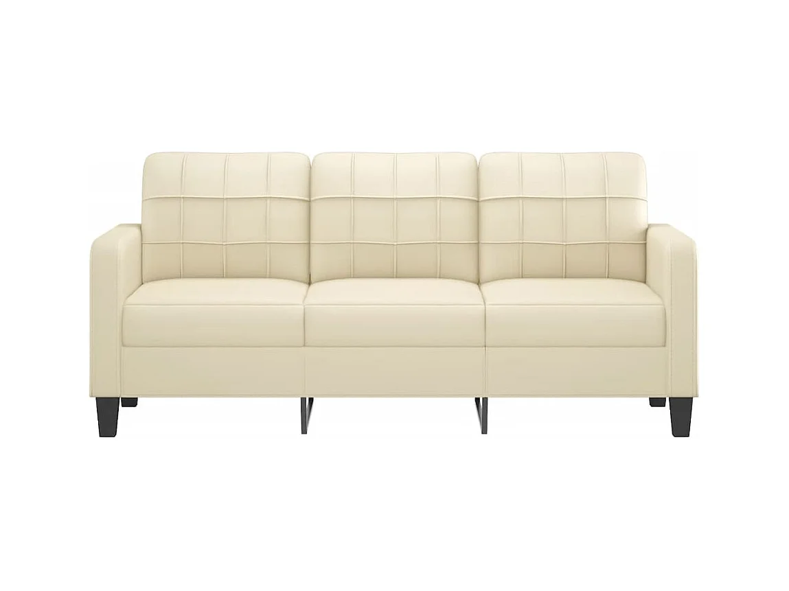 Canapé à 3 places Crème 180 cm Similicuir