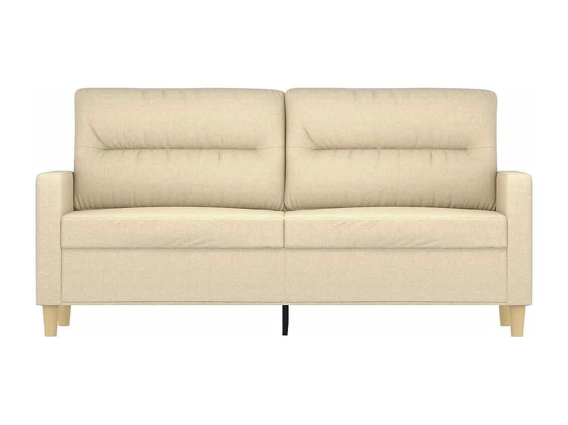 Canapé à 2 places Crème 140 cm Tissu
