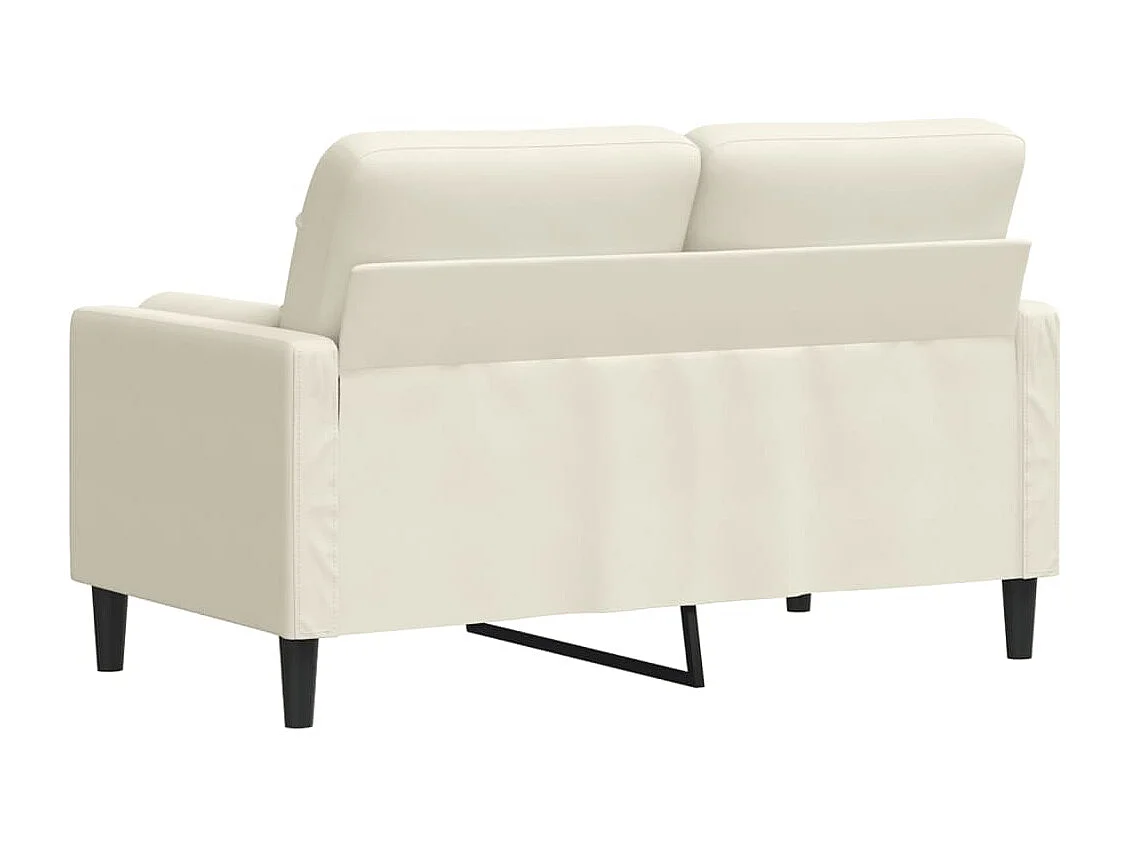 Canapé 2 places avec oreillers décoratifs crème 120 cm velours