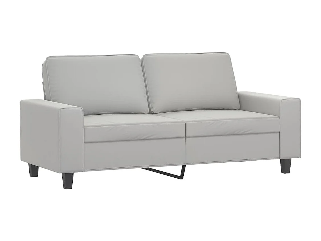 Canapé à 2 places Gris clair 140 cm Tissu microfibre