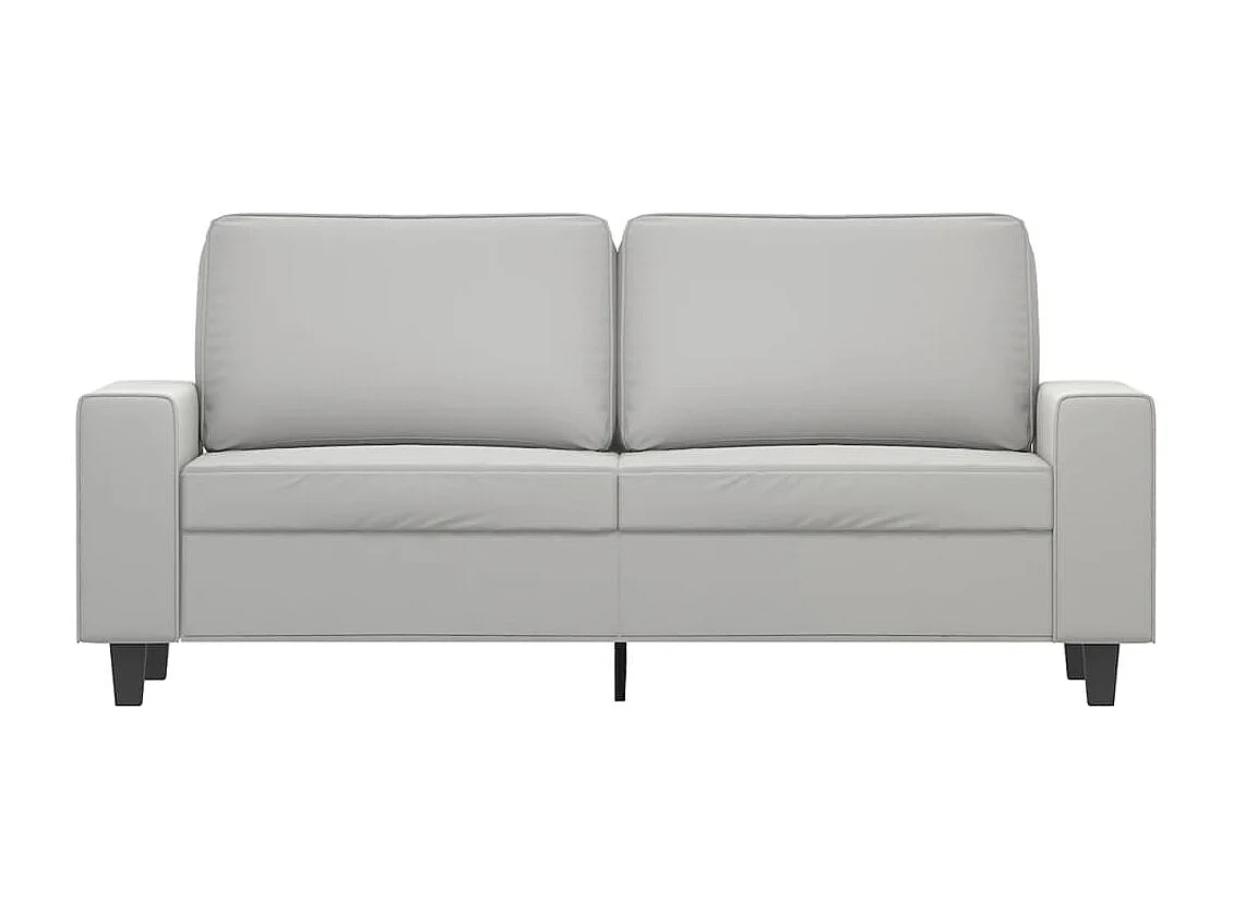 Canapé à 2 places Gris clair 140 cm Tissu microfibre