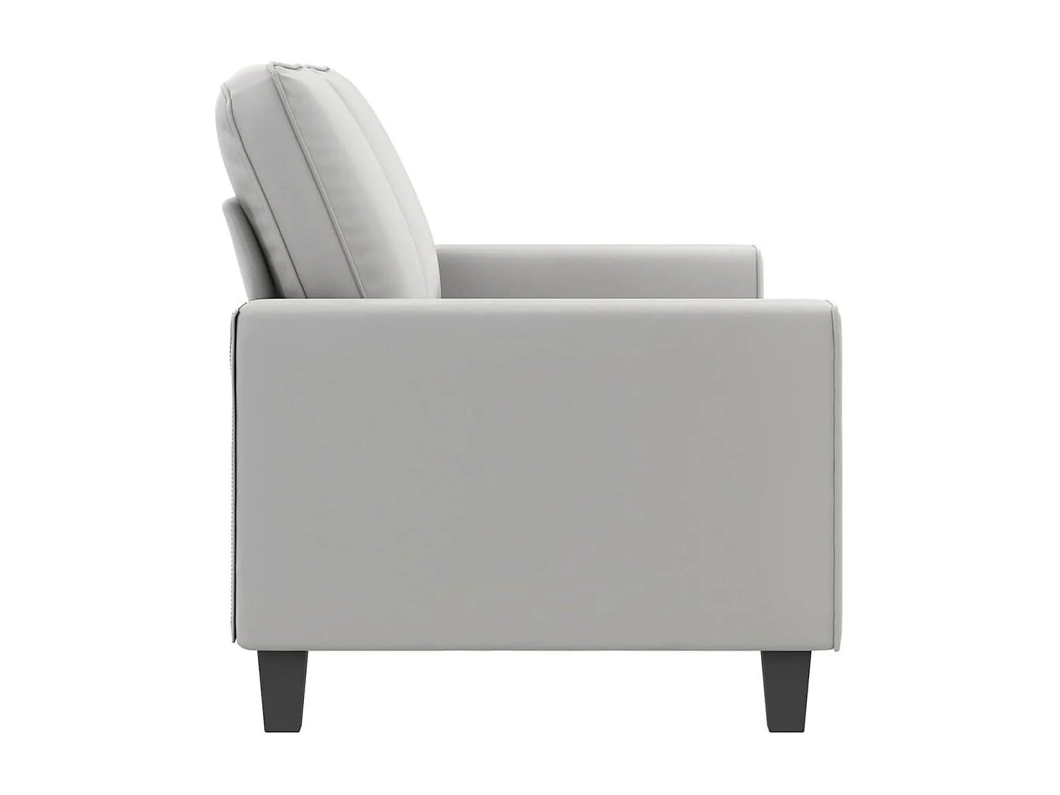 Canapé à 2 places Gris clair 140 cm Tissu microfibre