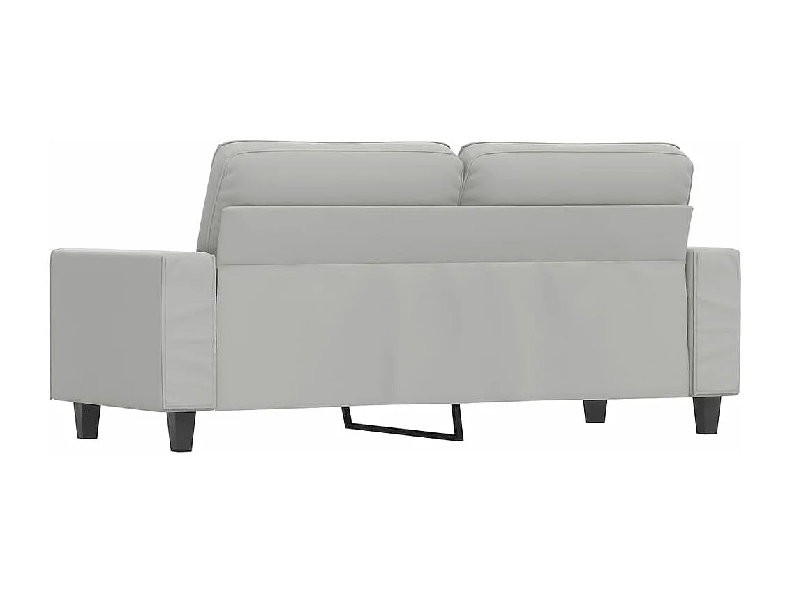 Canapé à 2 places Gris clair 140 cm Tissu microfibre