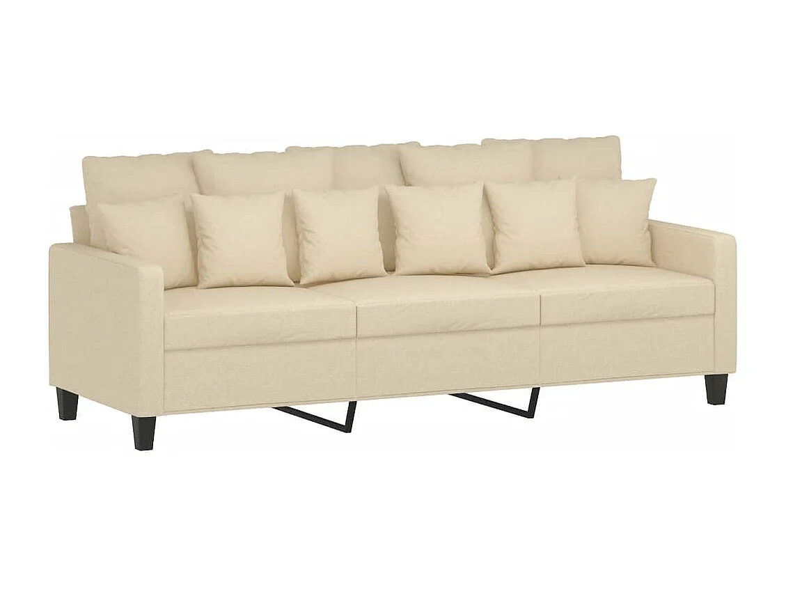Canapé à 3 places Crème 180 cm Tissu