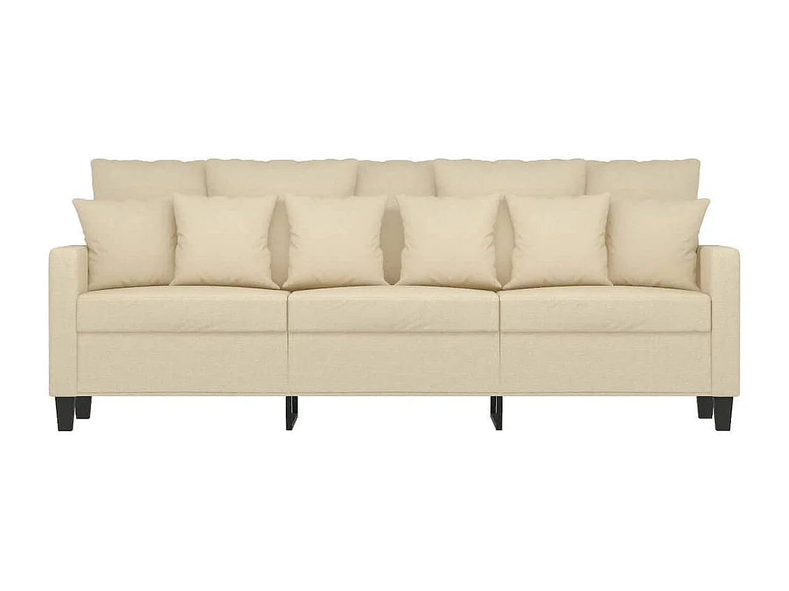 Canapé à 3 places Crème 180 cm Tissu
