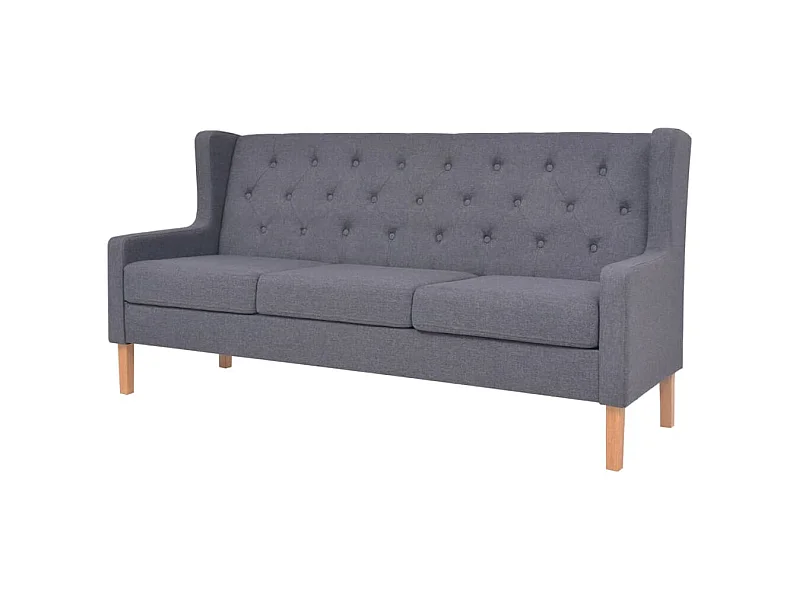 Sofá de 3 lugares tecido cinzento