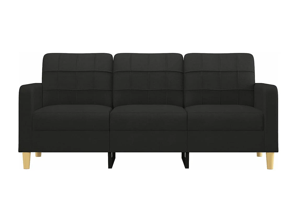 Driezitsbank 180 cm stof zwart