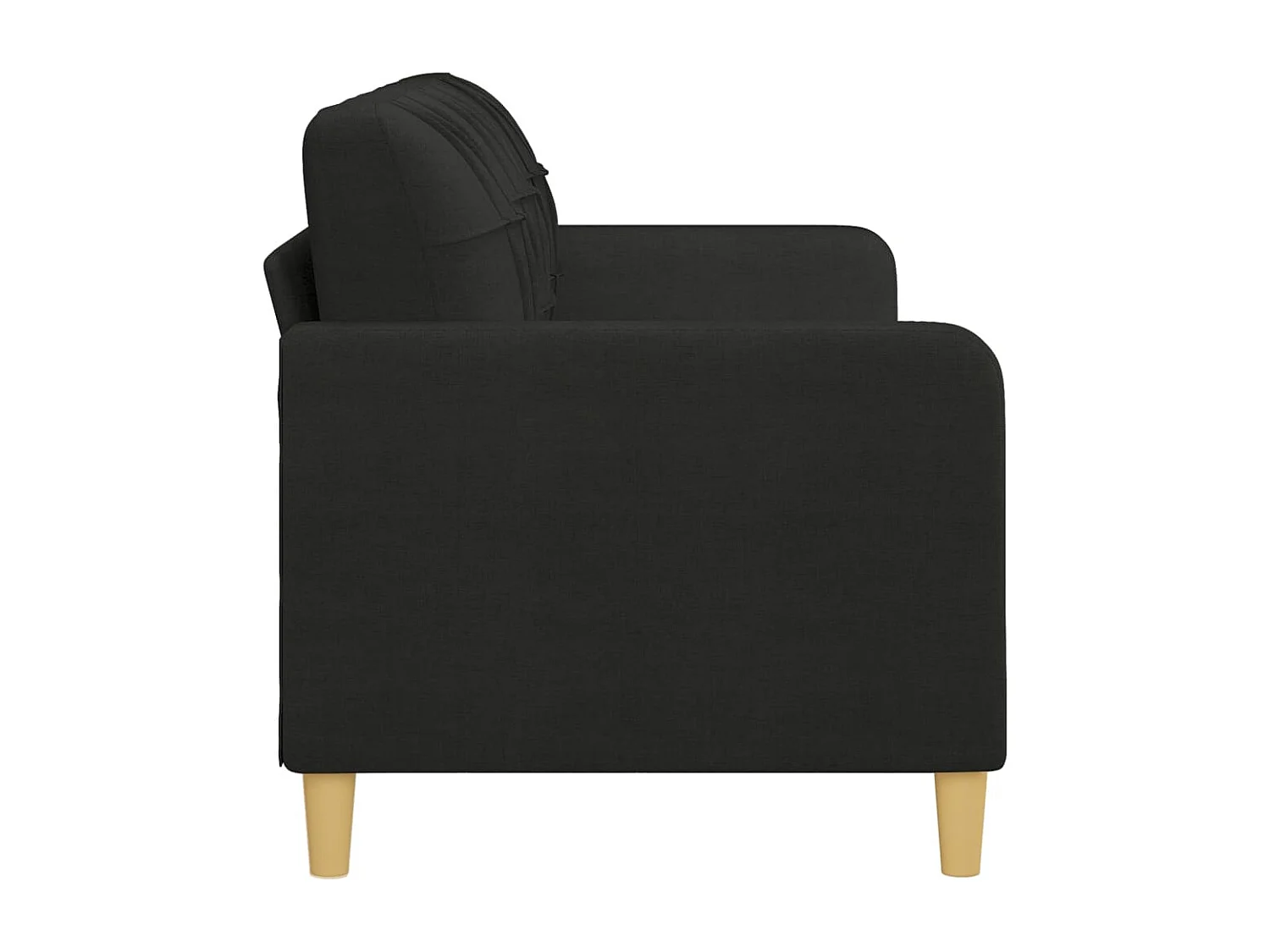 Driezitsbank 180 cm stof zwart