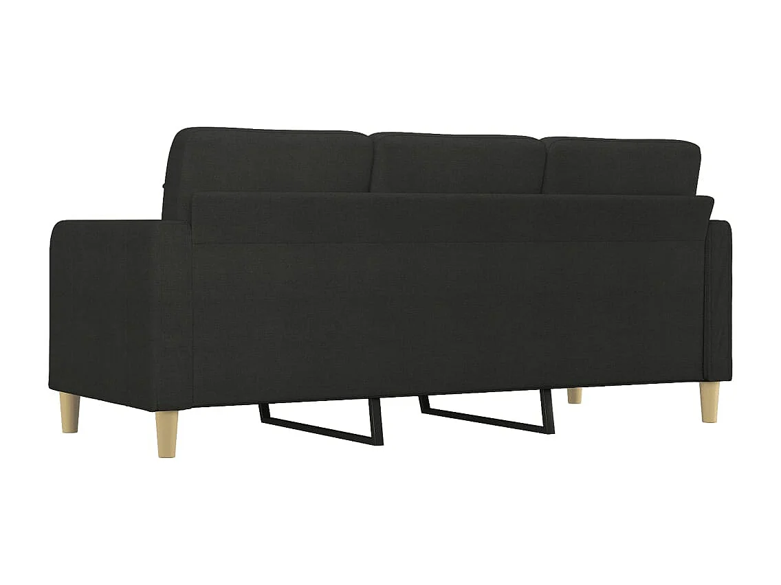 Driezitsbank 180 cm stof zwart