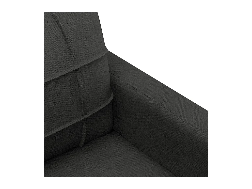 Driezitsbank 180 cm stof zwart