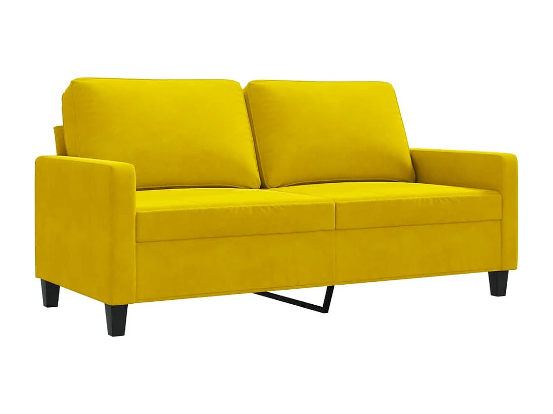 Tweezitsbank 140 cm fluweel geel