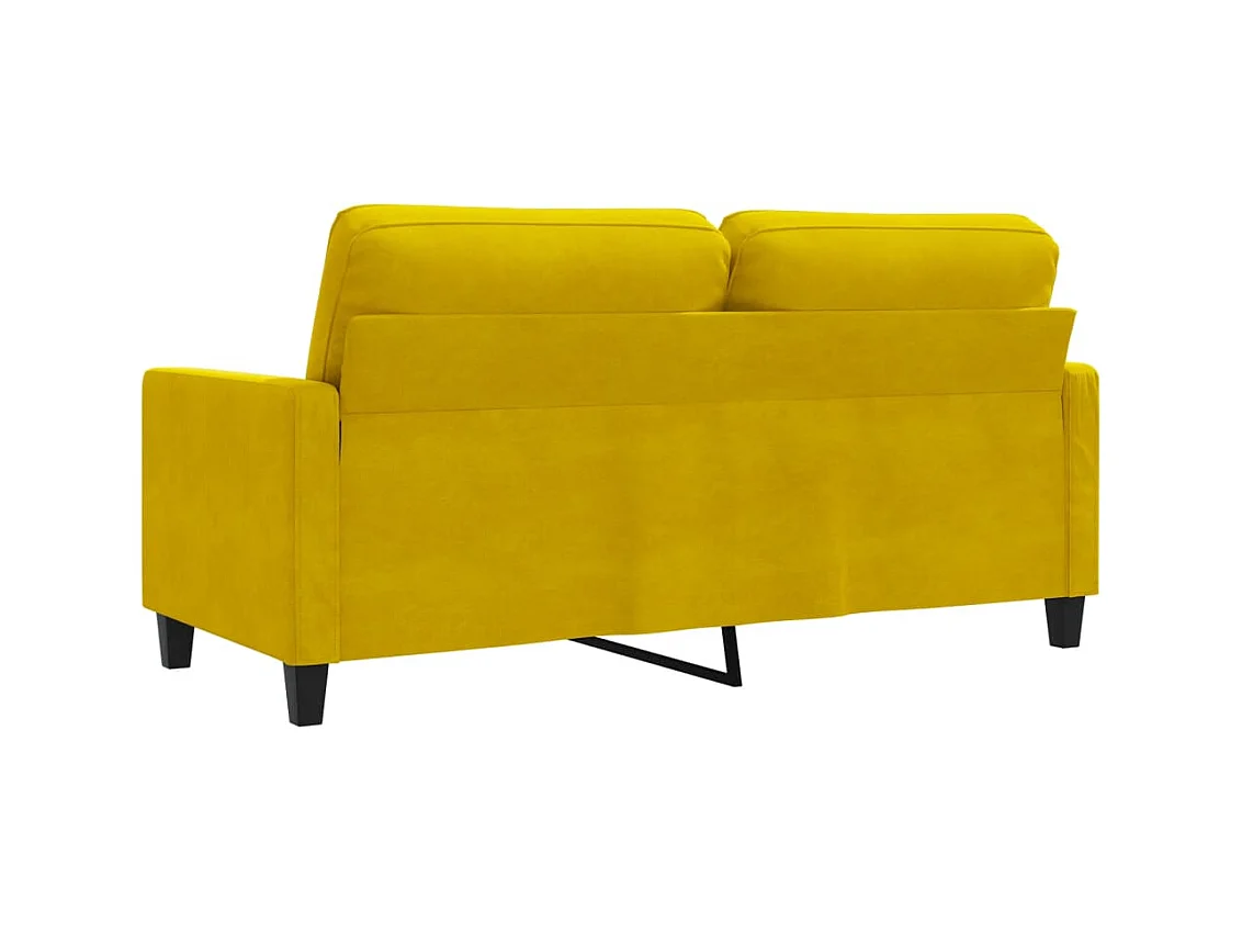 Canapé à 2 places Jaune 140 cm Velours