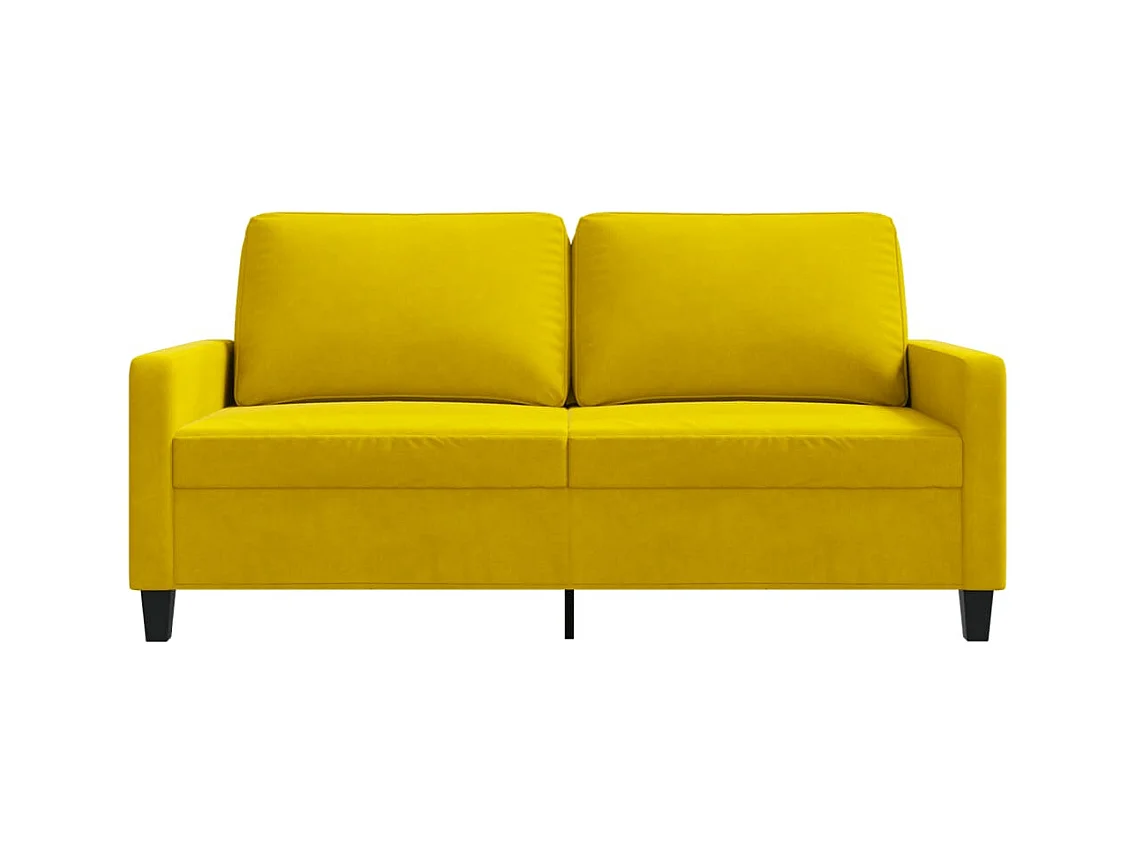 Canapé à 2 places Jaune 140 cm Velours