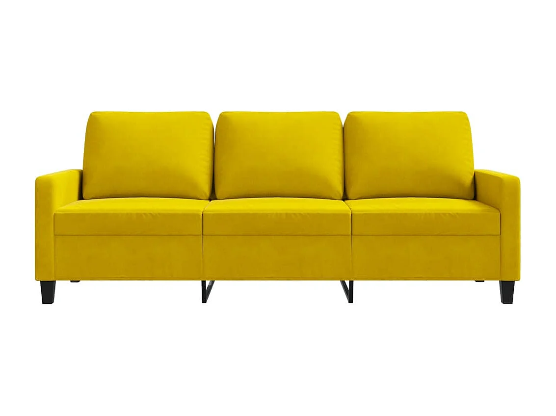 Driezitsbank 180 cm fluweel geel