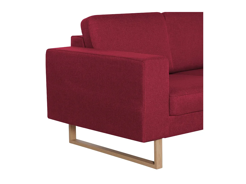 Canapé à 2 places Tissu Rouge bordeaux