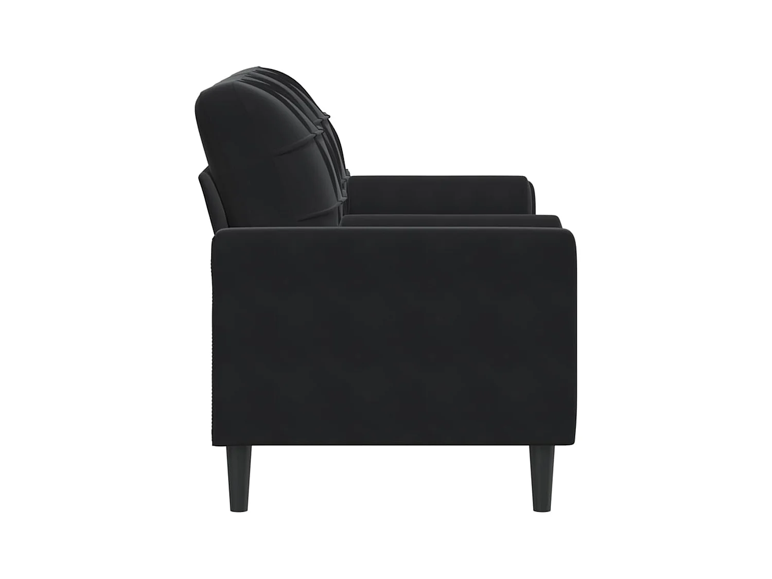 Canapé 2 places avec oreillers décoratifs noir 140 cm velours