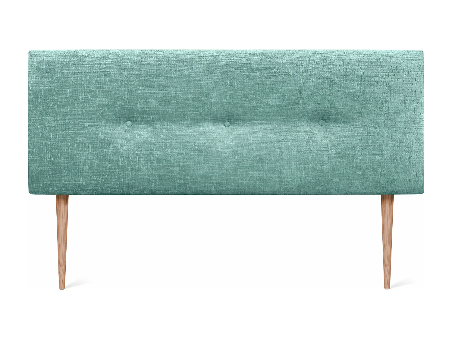 DHOME Testiera in Lana Naturale con Bottoni 145x105 cm con Gambe Letto 135/145 - Verde Acqua