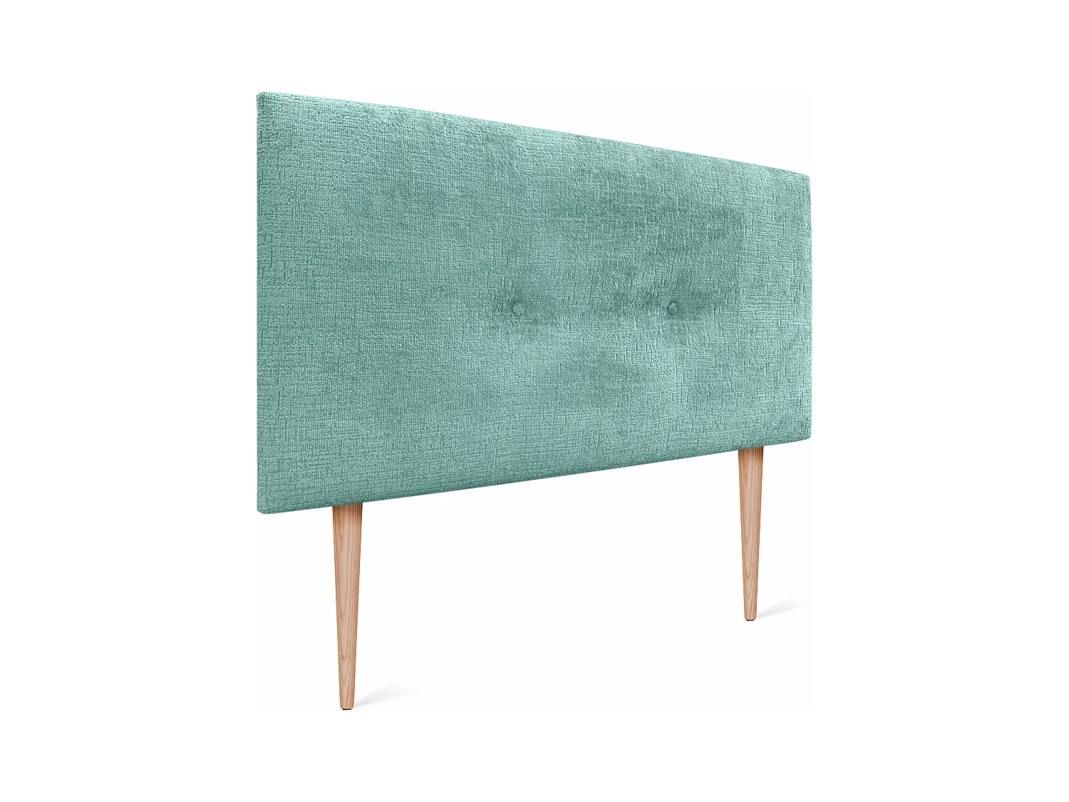DHOME Tête de Lit Laine Naturelle avec Boutons 95x105cm avec Pieds de Lit 90 - Vert Aqua