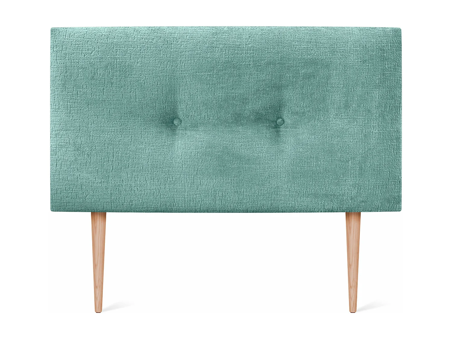 DHOME Tête de Lit Laine Naturelle avec Boutons 95x105cm avec Pieds de Lit 90 - Vert Aqua