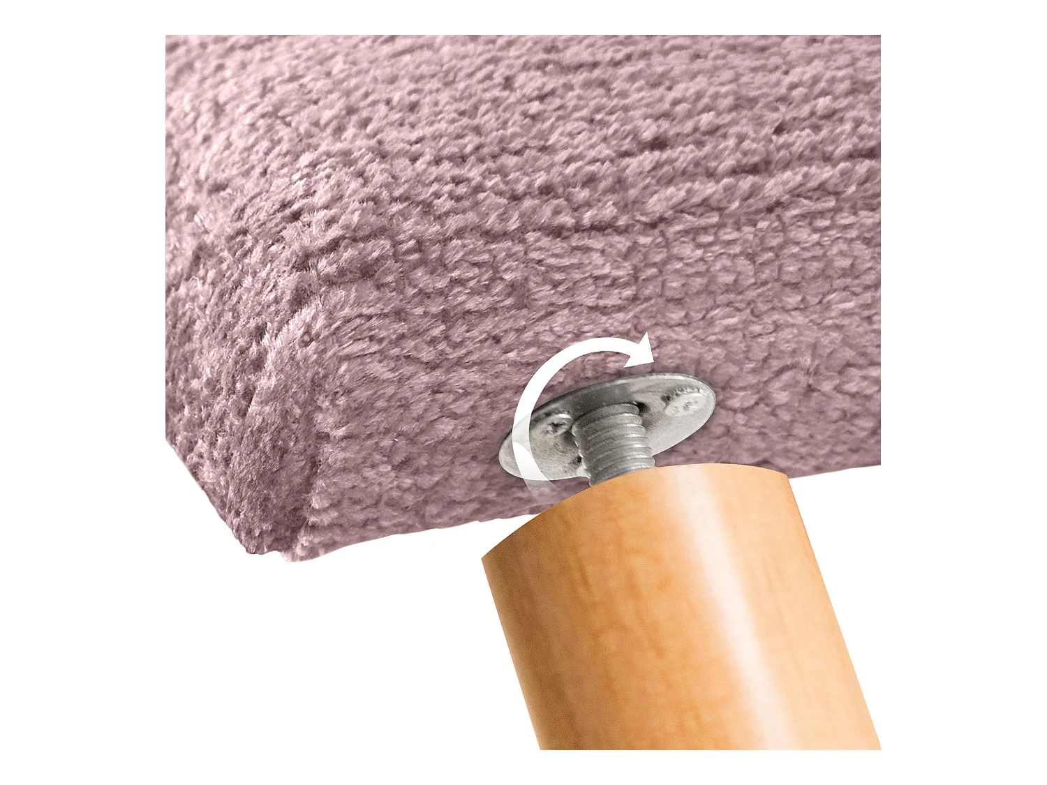 DHOME Cabecero de Lana Natural con Botones 150x105cm con Patas Camas 150 - Salmón