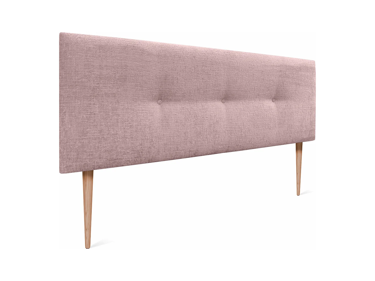 DHOME Tête de Lit Laine Naturelle avec Boutons 150x105cm et Pieds de Lit 150 - Saumon