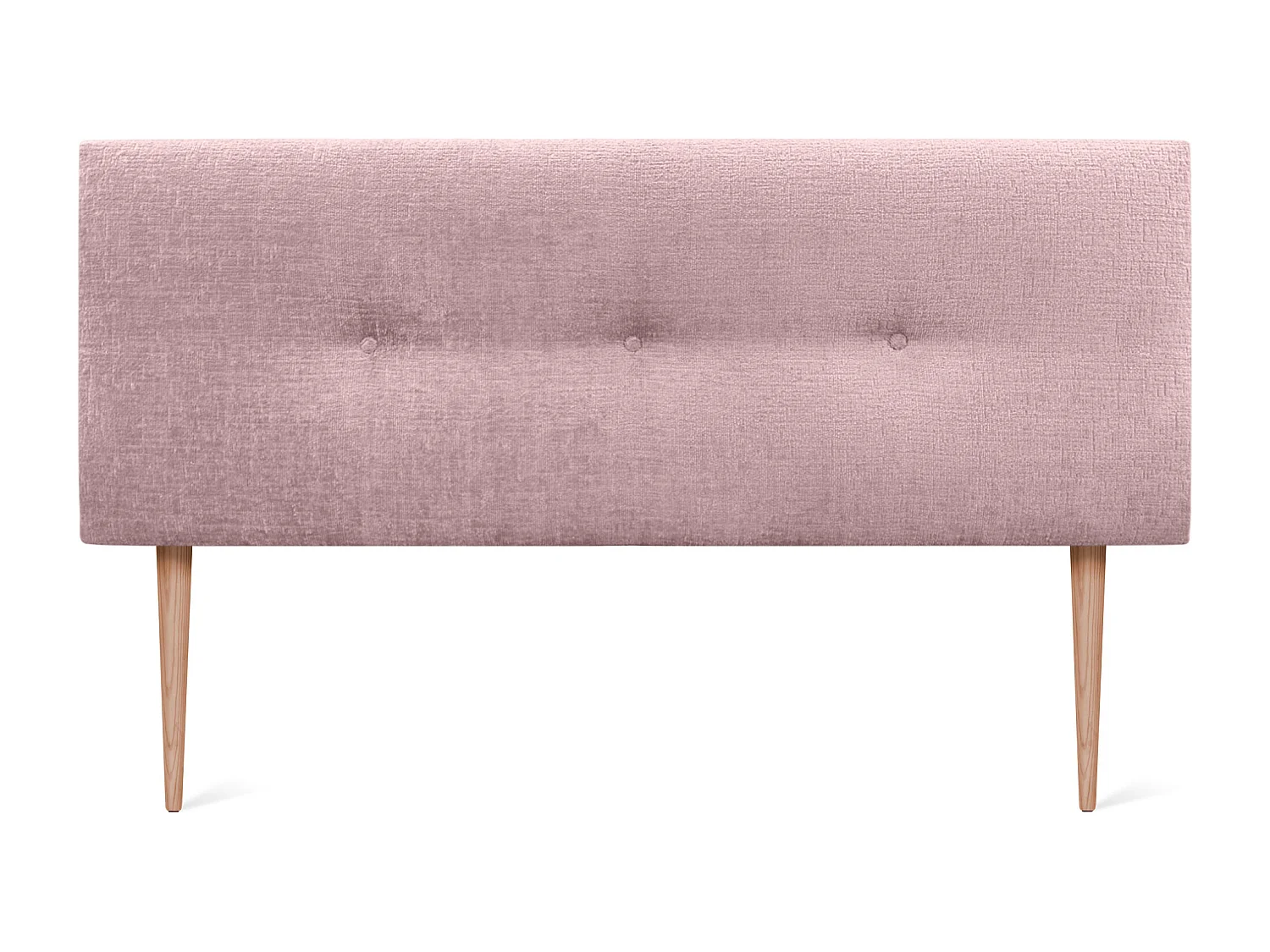 DHOME Tête de Lit Laine Naturelle avec Boutons 150x105cm et Pieds de Lit 150 - Saumon