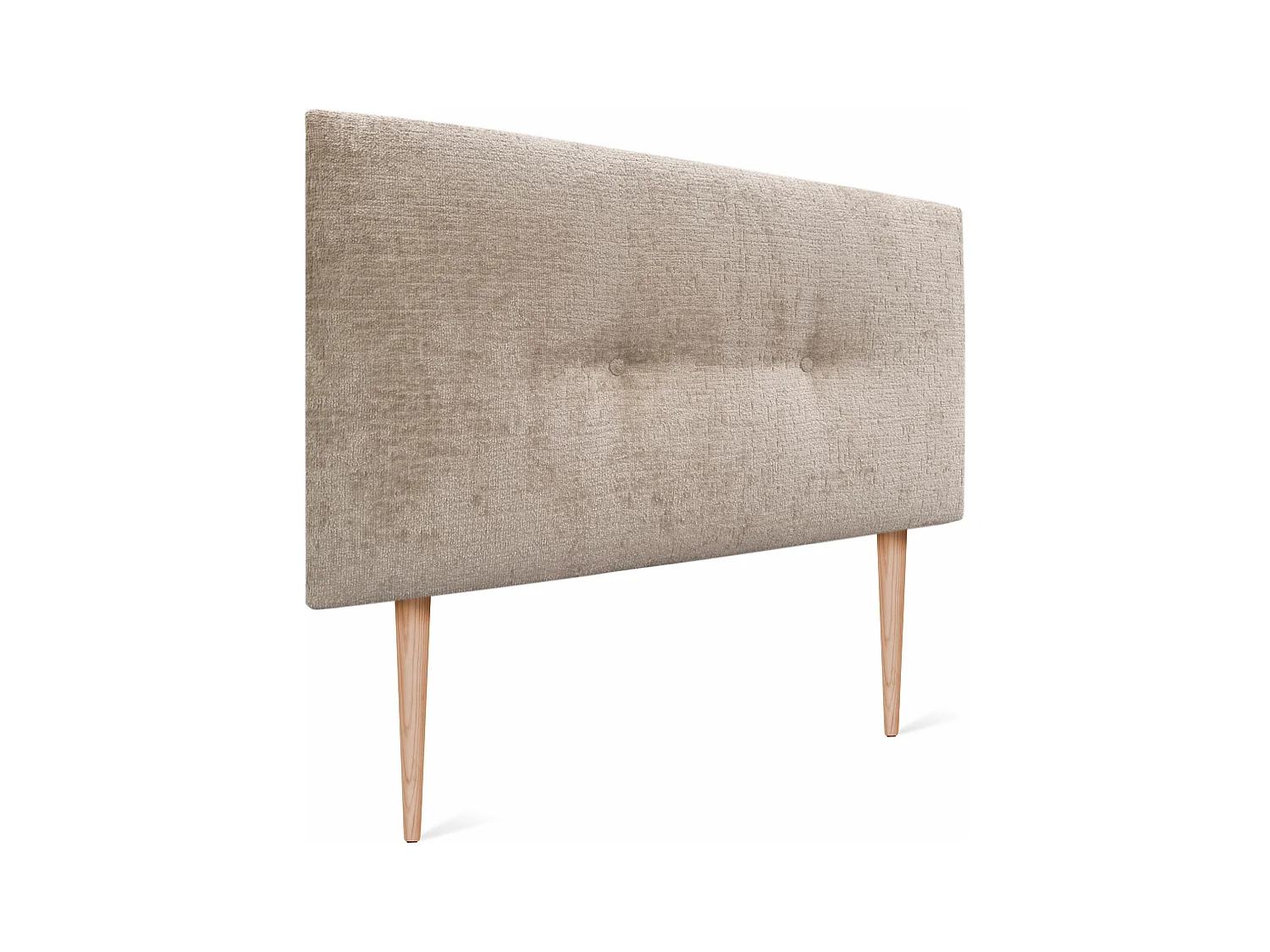 DHOME Tête de Lit Laine Naturelle avec Boutons 90x105cm avec Pieds de Lit 80/90 - Marron Clair